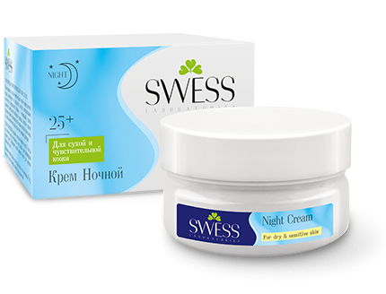 SWESS PRO Night Face Cream 25+ for Dry and Sensitive Skin