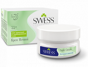 Крем для лица SWESS PRO ночной 35+ для нормальной и комбинированной кожи