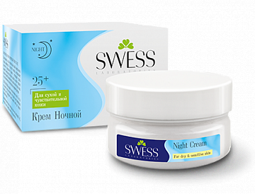 Крем для лица SWESS PRO ночной 25+ для сухой и чувствительной кожи